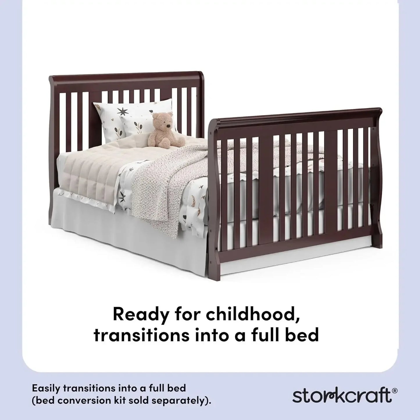 Storkcraft Portofino 5-In-1 Convertible (Espresso) Crib And – Table Combination With 3 Drawers, Includes Baby Changing Pad, Can