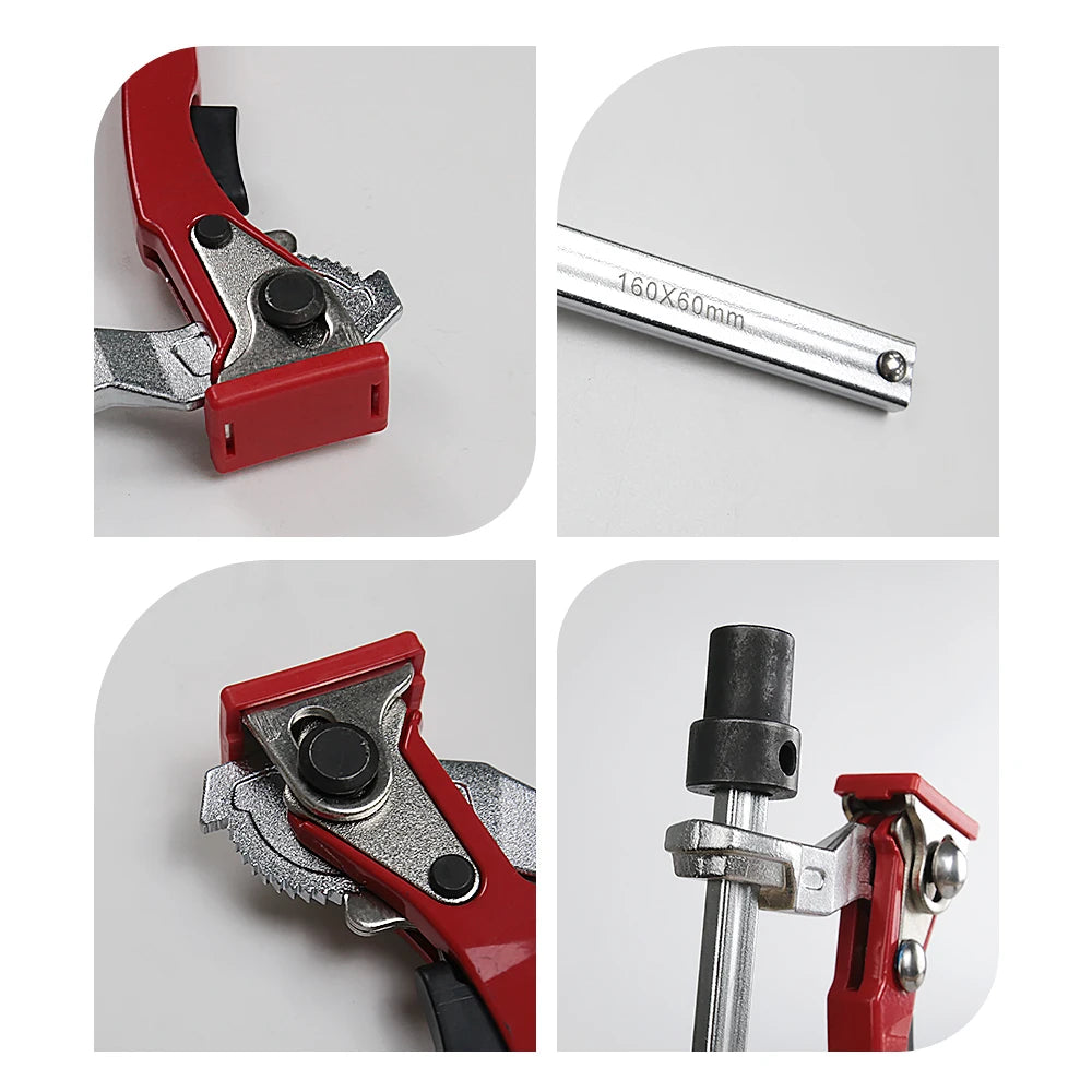 Allsome 2pc 19/20MM Woodworking Hold Down Clamp Hole Tool Ratc Ratcheting Table Clamp  Machinery Accessories Desktop Quick Press