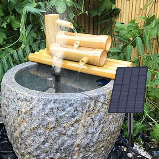 2.5W 5V Solar Water Fountain Low Noise Solar Power Panel Water Pump Different Nozzles Mini Water Fountain for Garden Pool Pond