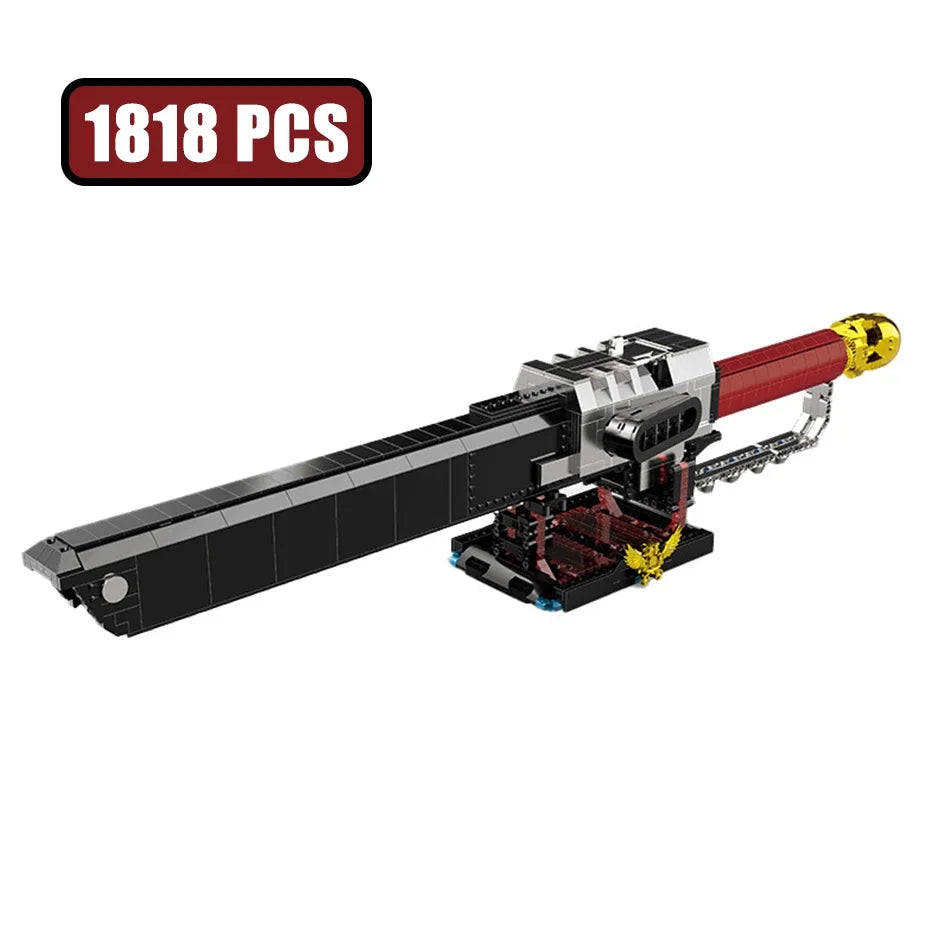 1818PCS Movie MOC Electric Chainsword Building Blocks Chainsaw Linkage Power Weapons Model Bricks Creative Assemble Toys Gift