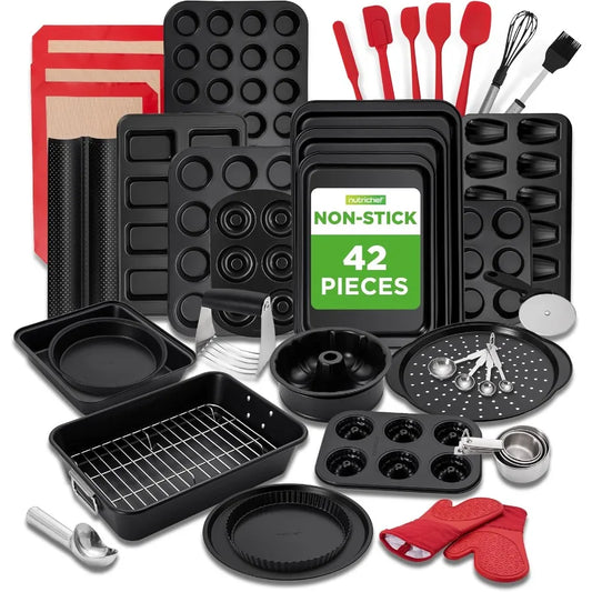 NutriChef 42Piece Nonstick Bakeware Set With Oven Mitts