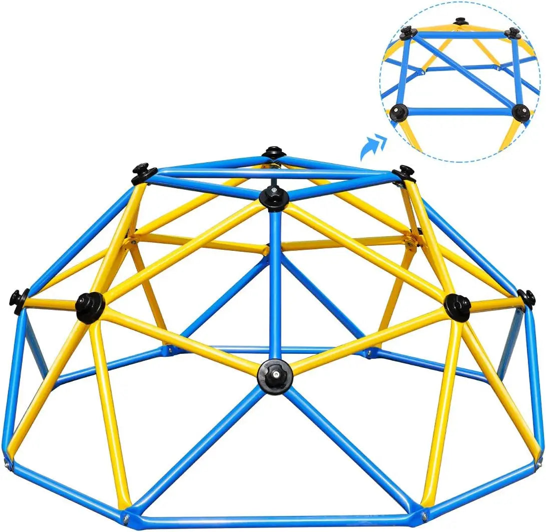 Climbing Dome with Slide, 8FT Jungle Gym Monkey Bar for Backyard Max load 440Lbs, Outdoor Climbing frame Toys for Toddlers Playg