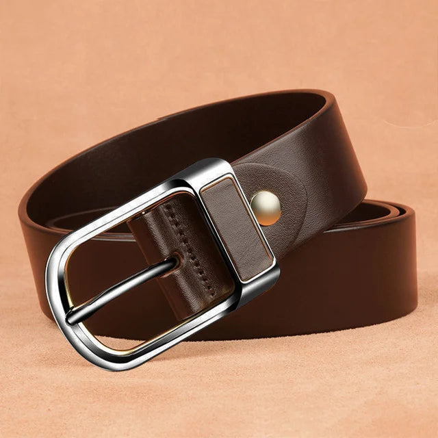 Genuine Leather Mens Cowskin Belt Buckle Casual Fashion