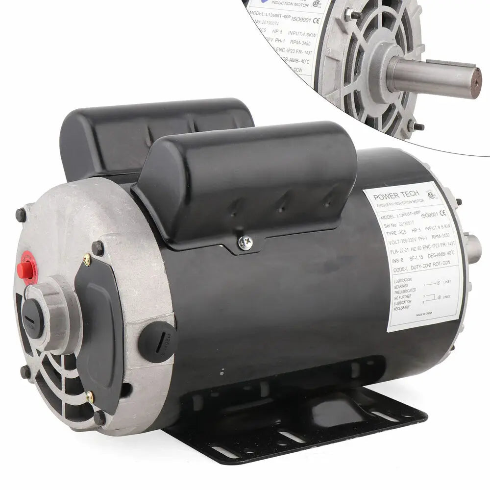 5 HP 3450 RPM Air Compressor 60 Hz Electric Motor 208-230 V Century 7/8'' Shaft