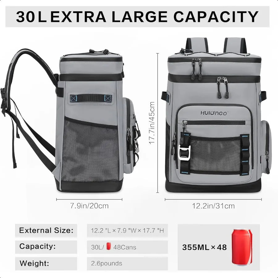 Large Waterproof Insulated Cooler Backpack for Men Women Leak Proof Cooler Backpack for Camping Beach Fishing Picnic Travel Out
