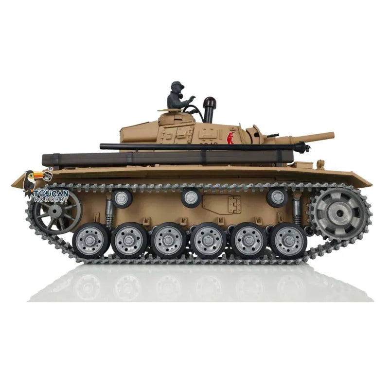 US Stock Heng Long 1/16 7.0 Customized Panzer III H RTR RC Tank 3849 Metal Tracks Wheels Vehicle Model TH17369