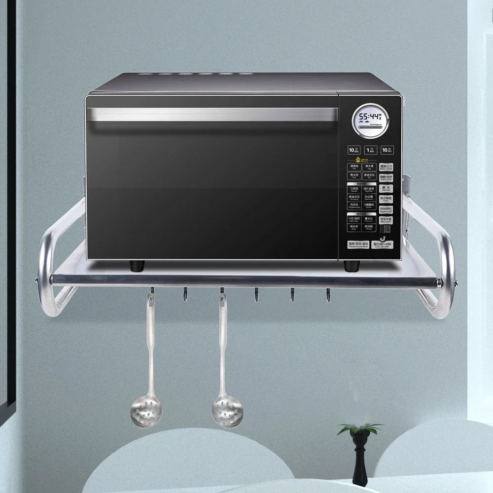 Microwave Oven Rack Stainless Steel Microwave Oven Shelf Wall-Mounted Kitchen Shelf Kitchen Shelves Counter