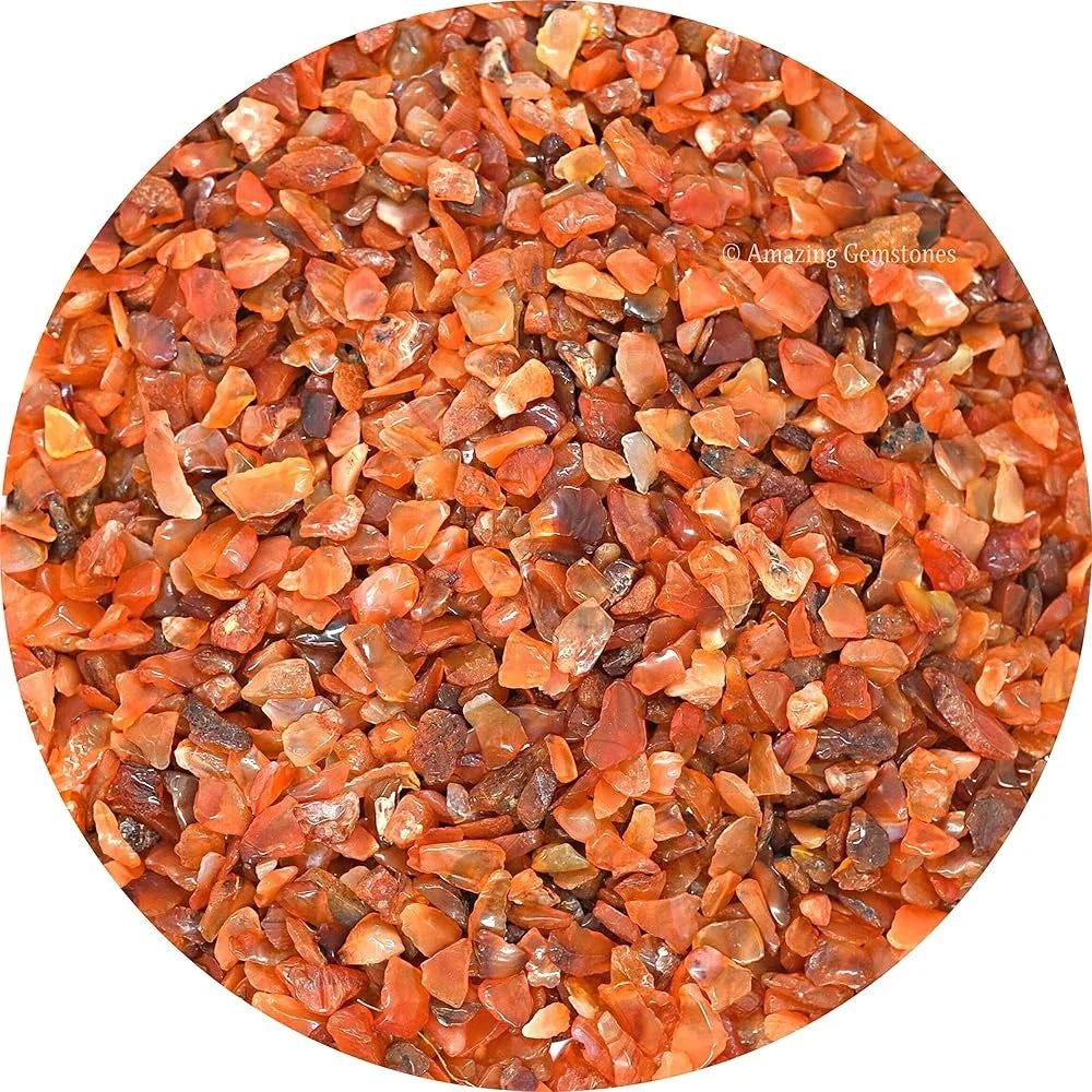 Carnelian Crystal Chips Natural Aquarium Gravel Tumbled Stones Fish Tank Decor Authentic Gemstones Bulk Aquarium Rocks