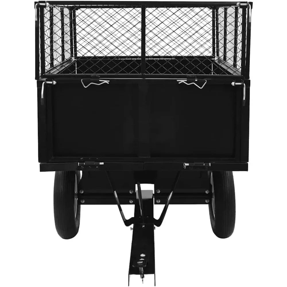 Tipping Trailer for Lawn Mower 661.4 lb Load Capacity, 48KG Durable Design for Garden and Yard Work Efficiency