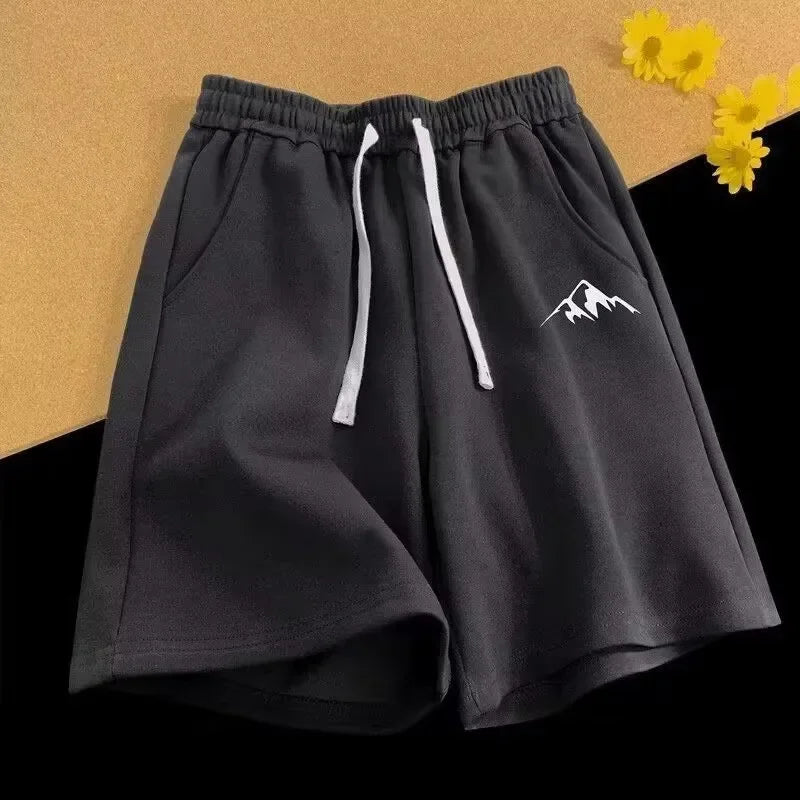 M8XL Oversized Minimalist Mountain Print Shorts Chinese