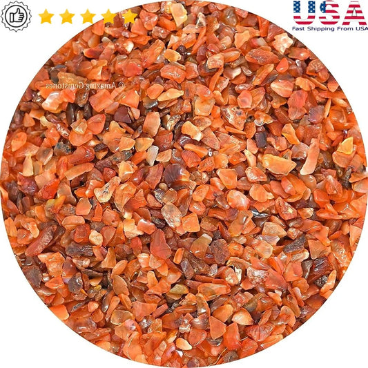 Carnelian Crystal Chips Natural Aquarium Gravel Tumbled Stones Fish Tank Decor Authentic Gemstones Bulk Aquarium Rocks