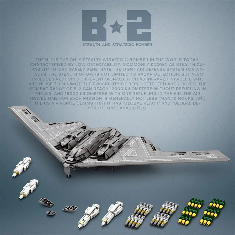 2063PCS B2 Ghost Bomber Building Blocks Model Toy Gift