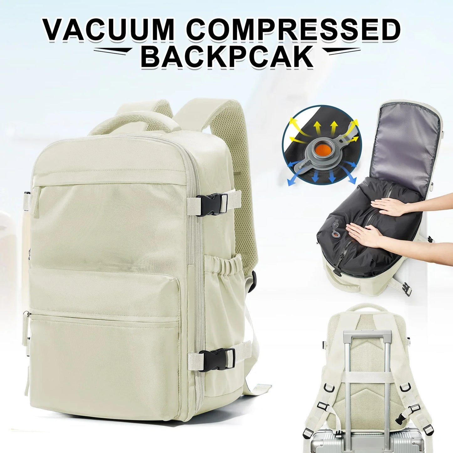 Unisex 15.6 Inch Laptop College Backpack Vacuum Travel