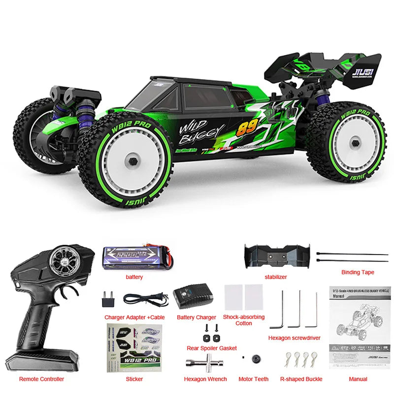 JIUSI WB12 PRO 1/12  RC Car 80KM/H 4WD Racing Car Brushless Remote Control Car Competitive Off-road 4WD RC Car Toys As Gift