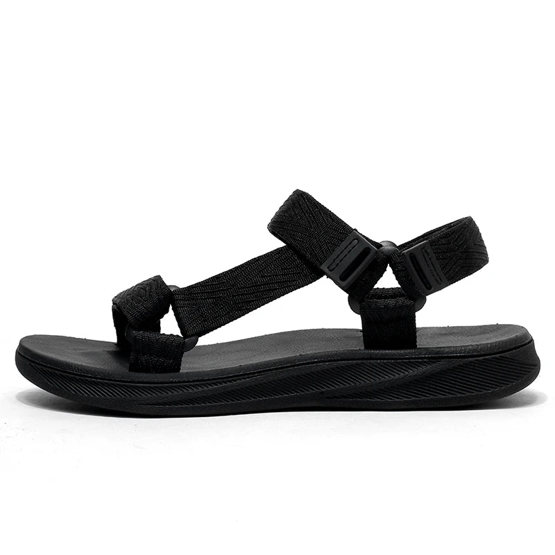 Black Men's Outdoor Casual Arch Support Sandals Anti-Slip Breathable Beach Holiday Sports Sandals for Summer Walking Size 40-45