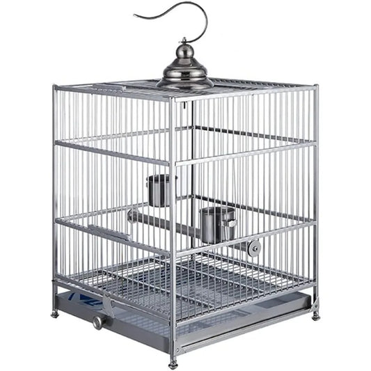 Original Bird Cage Flight Cage for Cockatiels Portable Bird Cage with Handle Bold Stainless Steel Parrot Cage Bird Travel Cage