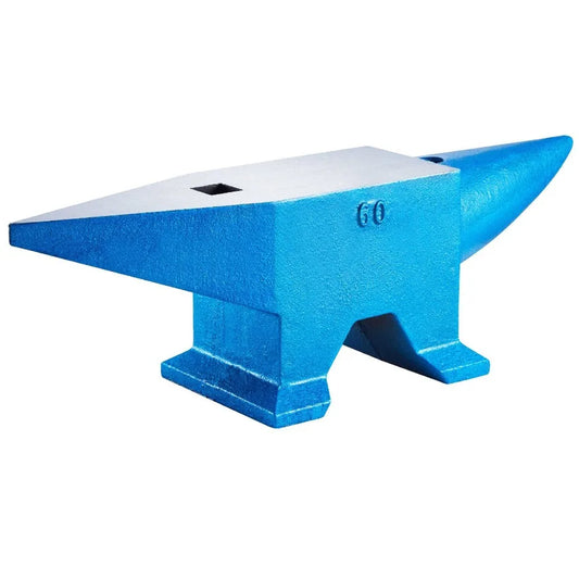 Single Horn Anvil 132Lbs Cast Steel Anvil Blacksmith for Sale Forge Steel Tools W Round and Square Hole and Equipment Anvil Ru
