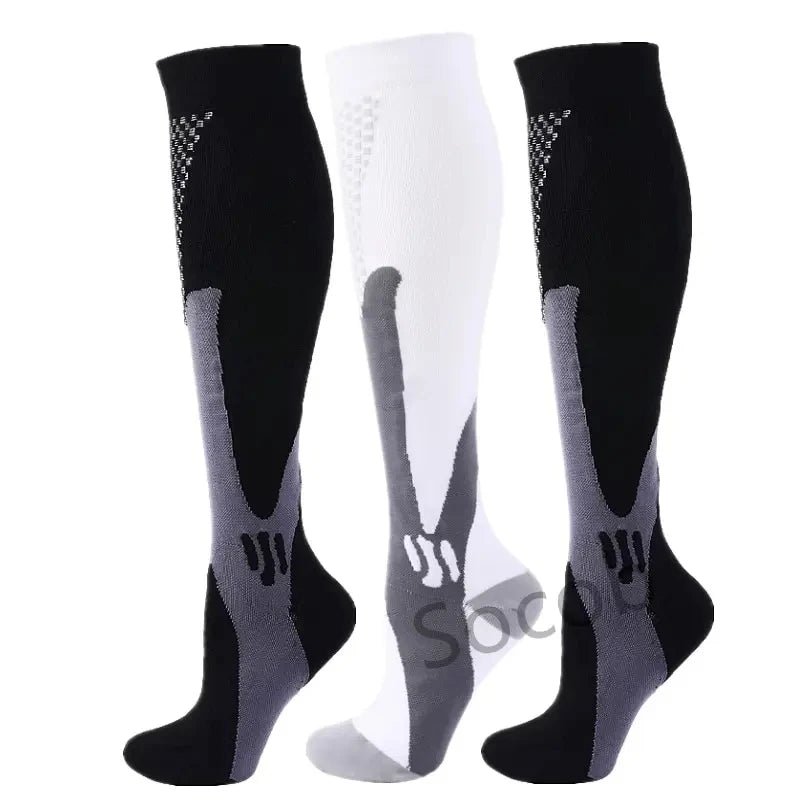 3/6/7Calf Compression Socks Men Medical Varicose Veins Diabetes Edema Sports Socks Running Football Basketball Riding Knee Socks