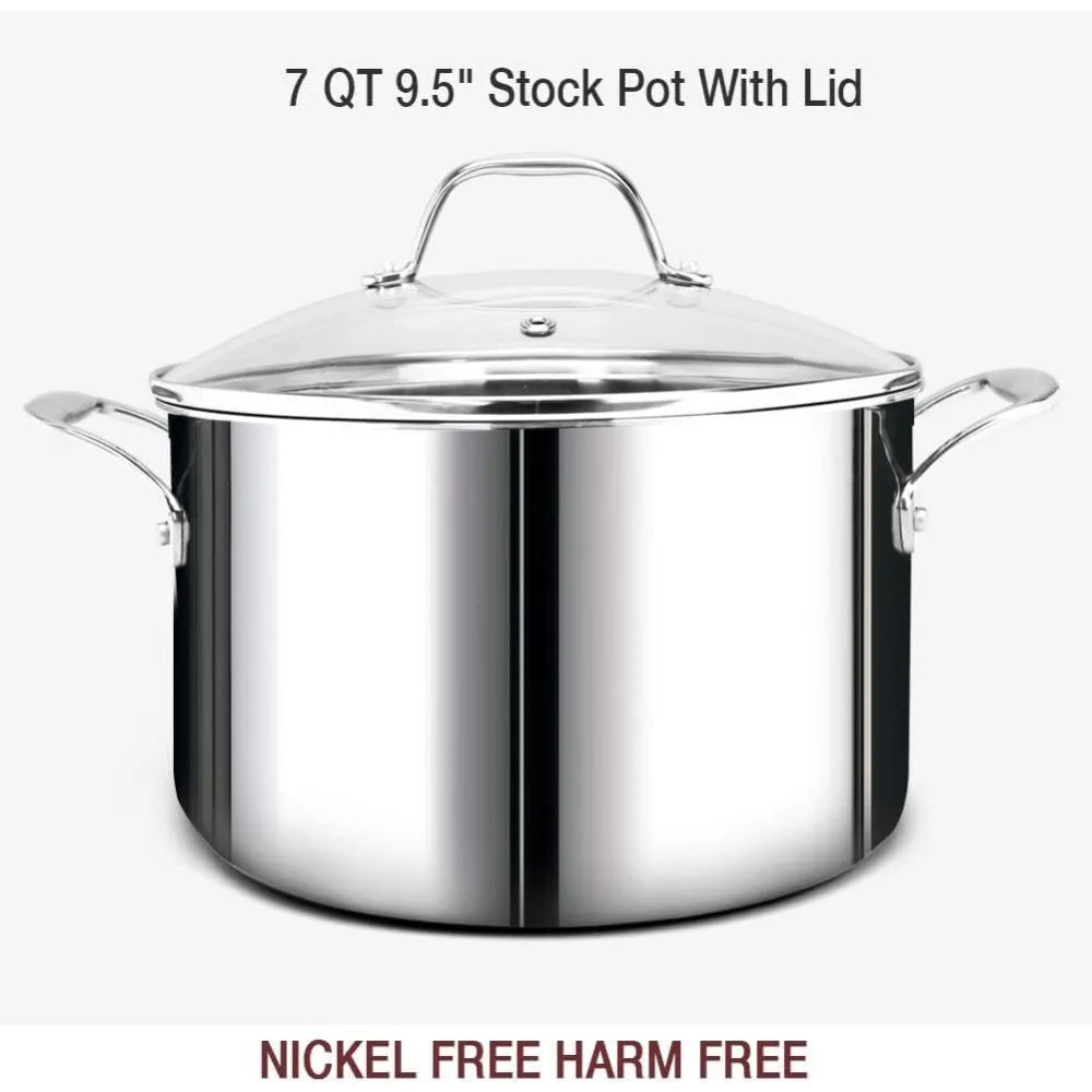 14 Piece Stainless Steel Cookware Set Whole Clad 3 Ply
