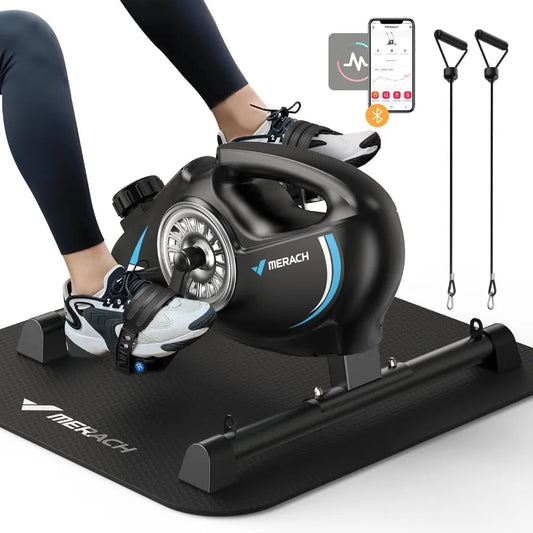 Under Desk Bike Pedal Exerciser, Quiet Magnetic Mini Exercise Bike for Arm, Leg Recovery, Physical Therapy, Smooth Foot Desk Cyc
