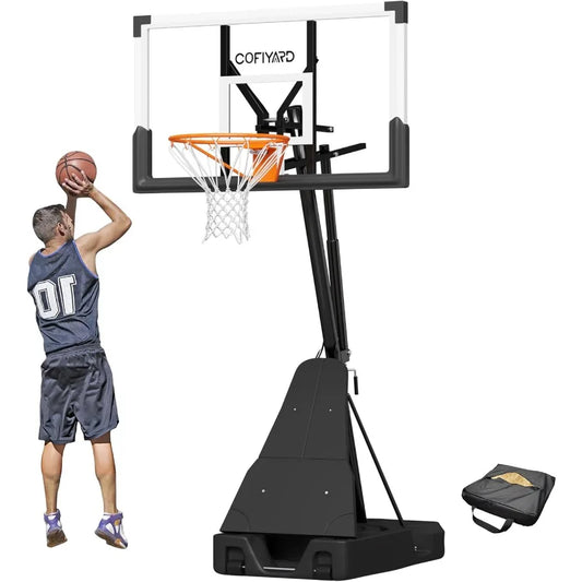 Basketball Hoop Outdoor with 44 54 Inch Shatterproof Backboard 5.2510FT Height Portable Basketball Hoop with Sandbag Adjustable