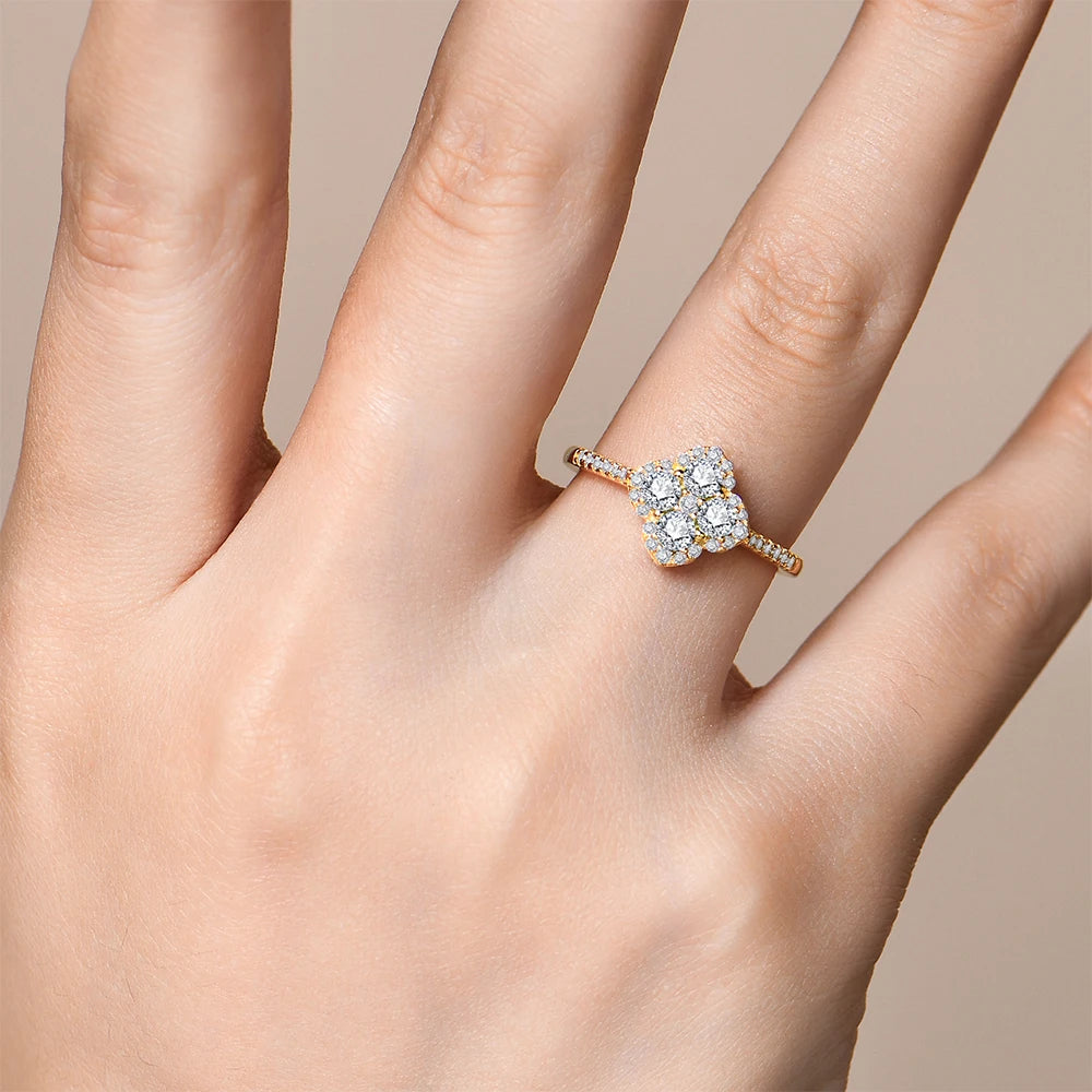 ATTAGEMS Full D VVS1 Moissanite Ring 100% S925 Sterling Silver for Woman Girl Birthday Party Jewelry Gifts Shipping from the USA