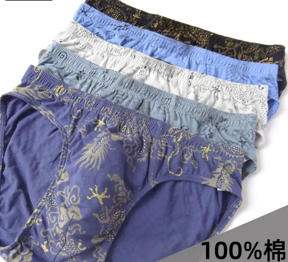 100% Cotton Briefs Mens Comfortable Underpants Man Underwear M/L/XL/2XL/3XL/4XL/5XL 5pcs/Lot Free & Drop Shipping