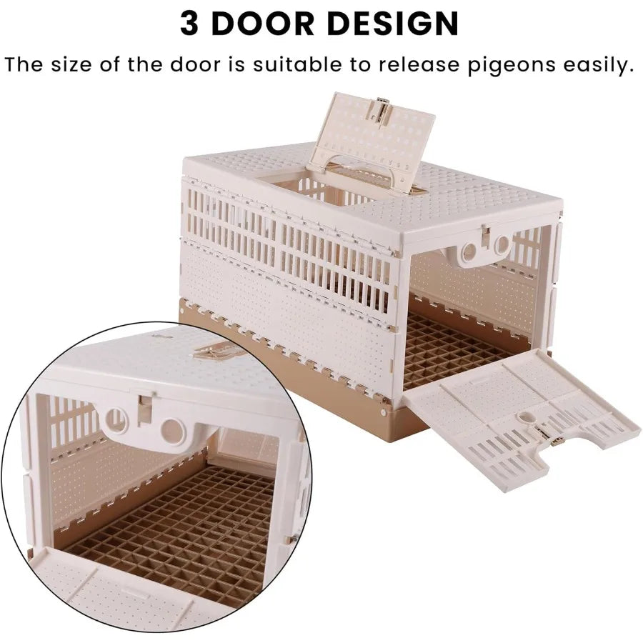 Plastic Foldable Pigeon Cage with Handle Portable Bird Travel Carrier Cage Pigeon Cage Pairing Cage Pigeon Nest Box Easy to Cle
