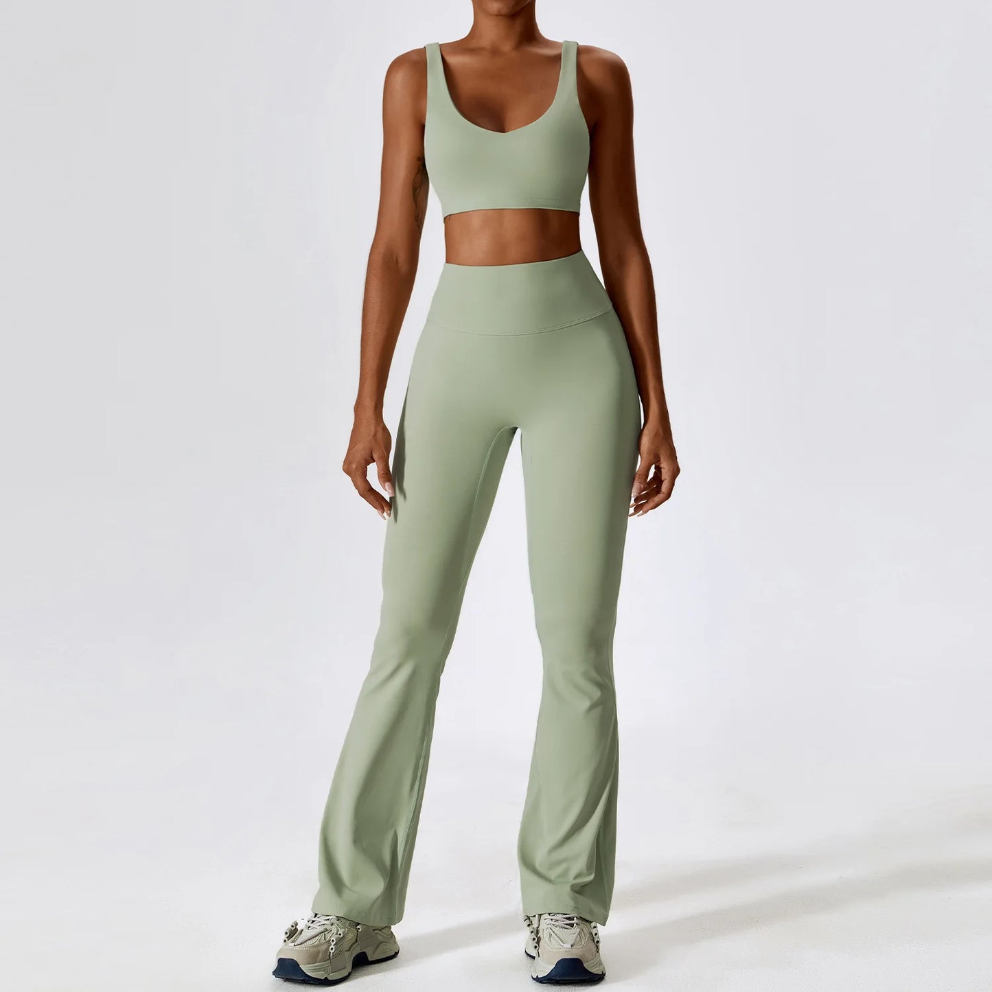 Naked Feeling Stretch Women Shockproof Workout Yoga Clothing Suit Running Quick Dry Tight Yoga Clothing Female Gym Workout Sets