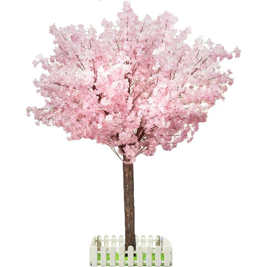 1Pc Artificial Cherry Blossom Tree, Handmade Pink Fake Cherry Blossom Tree Centerpieces for Wedding Party Christmas Garden