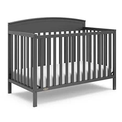 5-in-1 Convertible Crib (Pebble Gray) – Gold Certified, Converts from Baby Crib to Toddler Bed, Daybed and Full