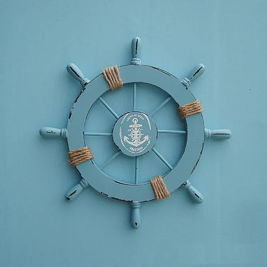 Retro Vintage Mediterranean Ship Rudder Decoration Nautical Boat Wheel Helm Wooden Craft Home Decoration Accessories Fake book