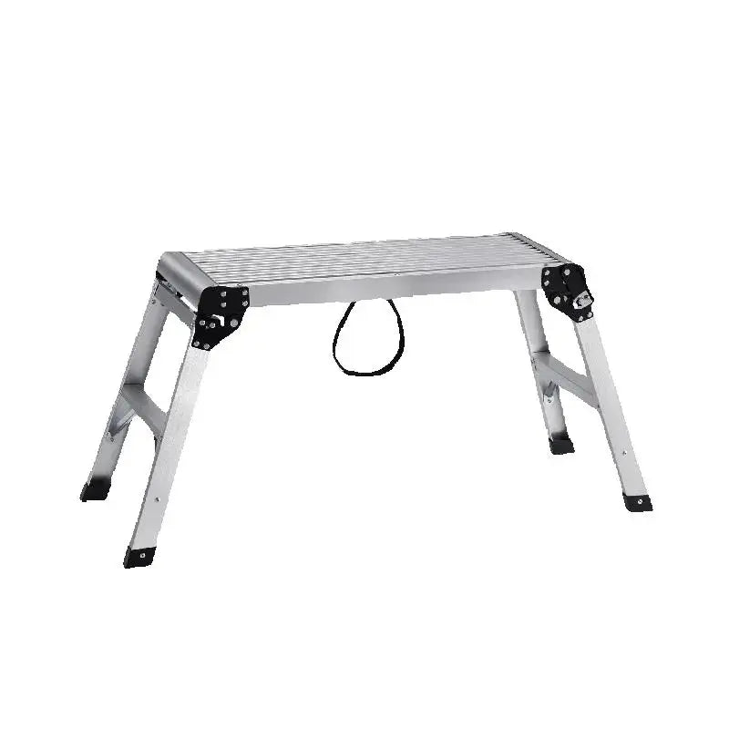 SucceBuy Folding Work Platform 330 lbs Load Capacity Aluminum Drywall Stool Ladder Heavy Duty Work Bench w/ Non-Slip Feet