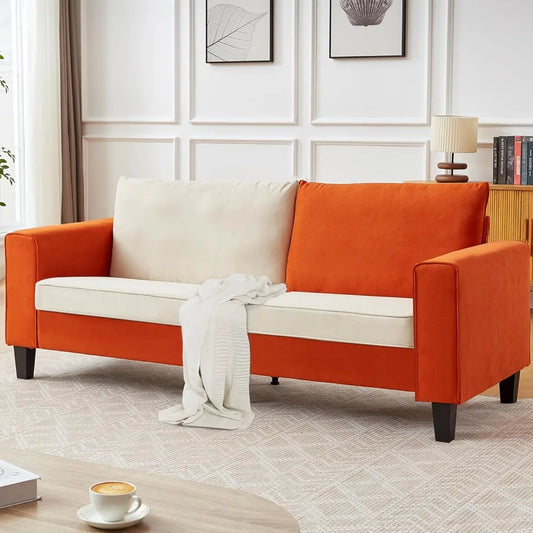 Couch for Living Room, 79" Modern Sofa with Removable Cover and Deep Seat, Linen 3 Seater Comfy Sofa for Small Spaces