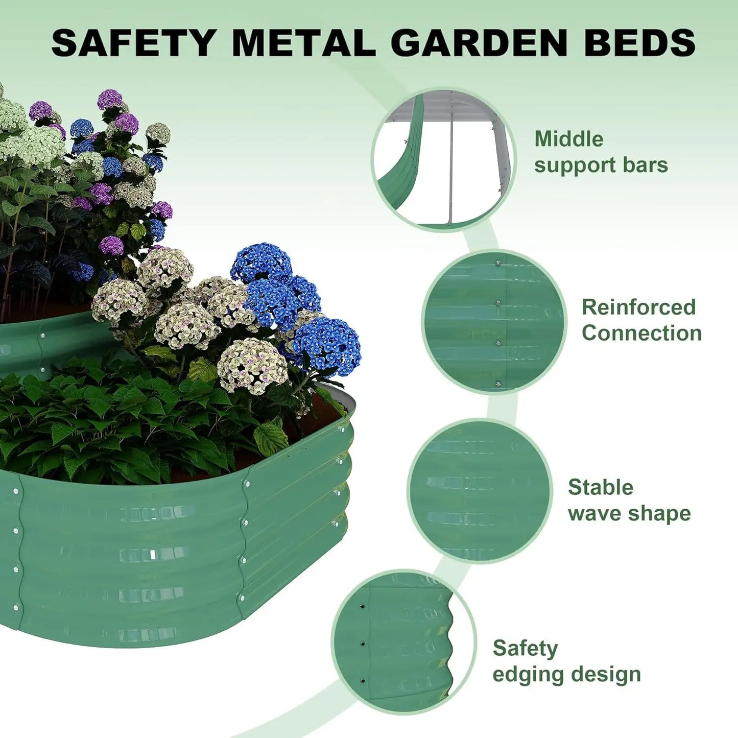 Raised Garden Bed, Outdoor Planter Bed, Metal Planter Box for Gardening and Planting,Metal Garden Bed for Vegetables
