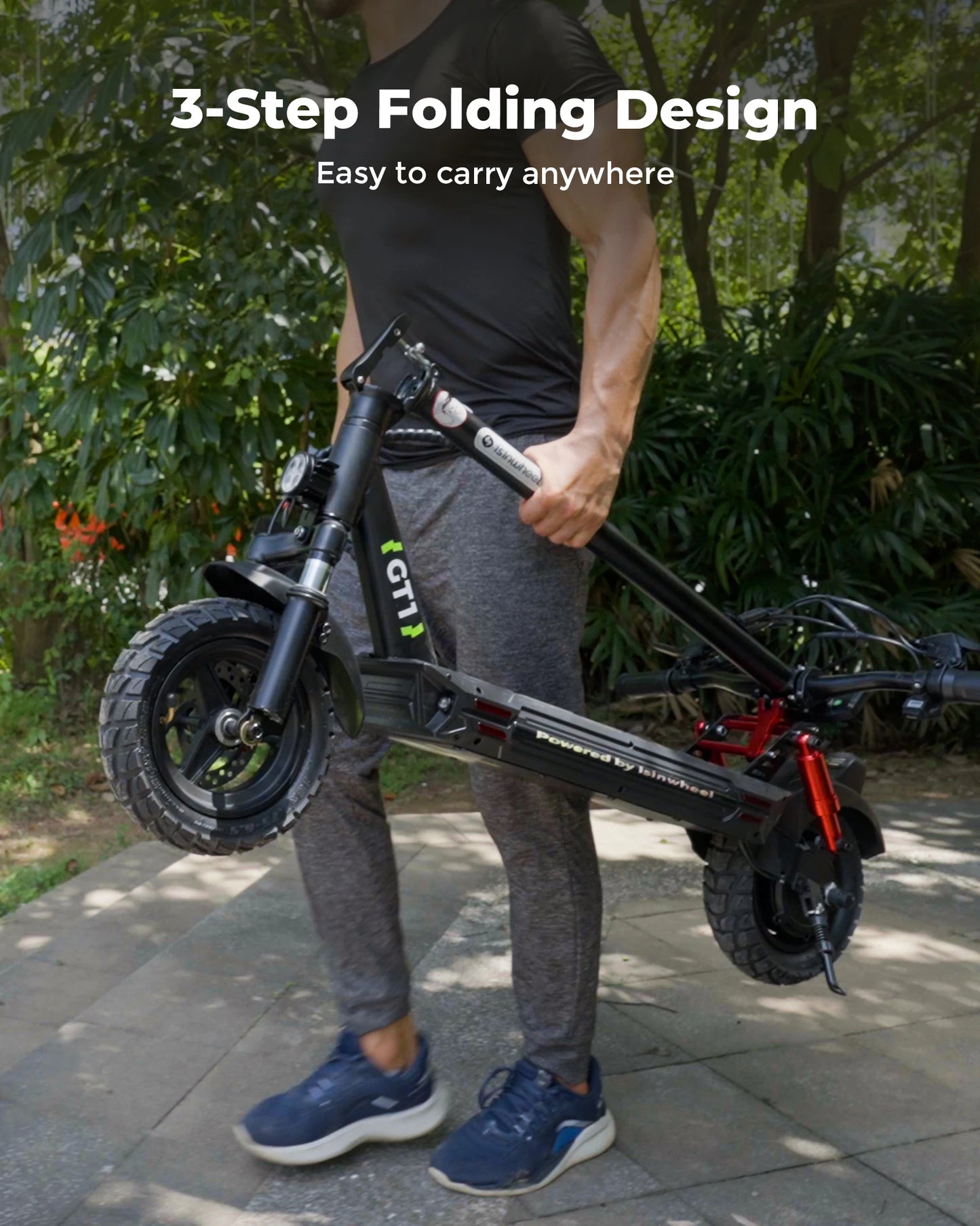 Isinwheel GT1 Adult Electric Scooter 800W Motor 48V10AH Folding E-Scooter 10 Fat Tire E-Mountain Scooter