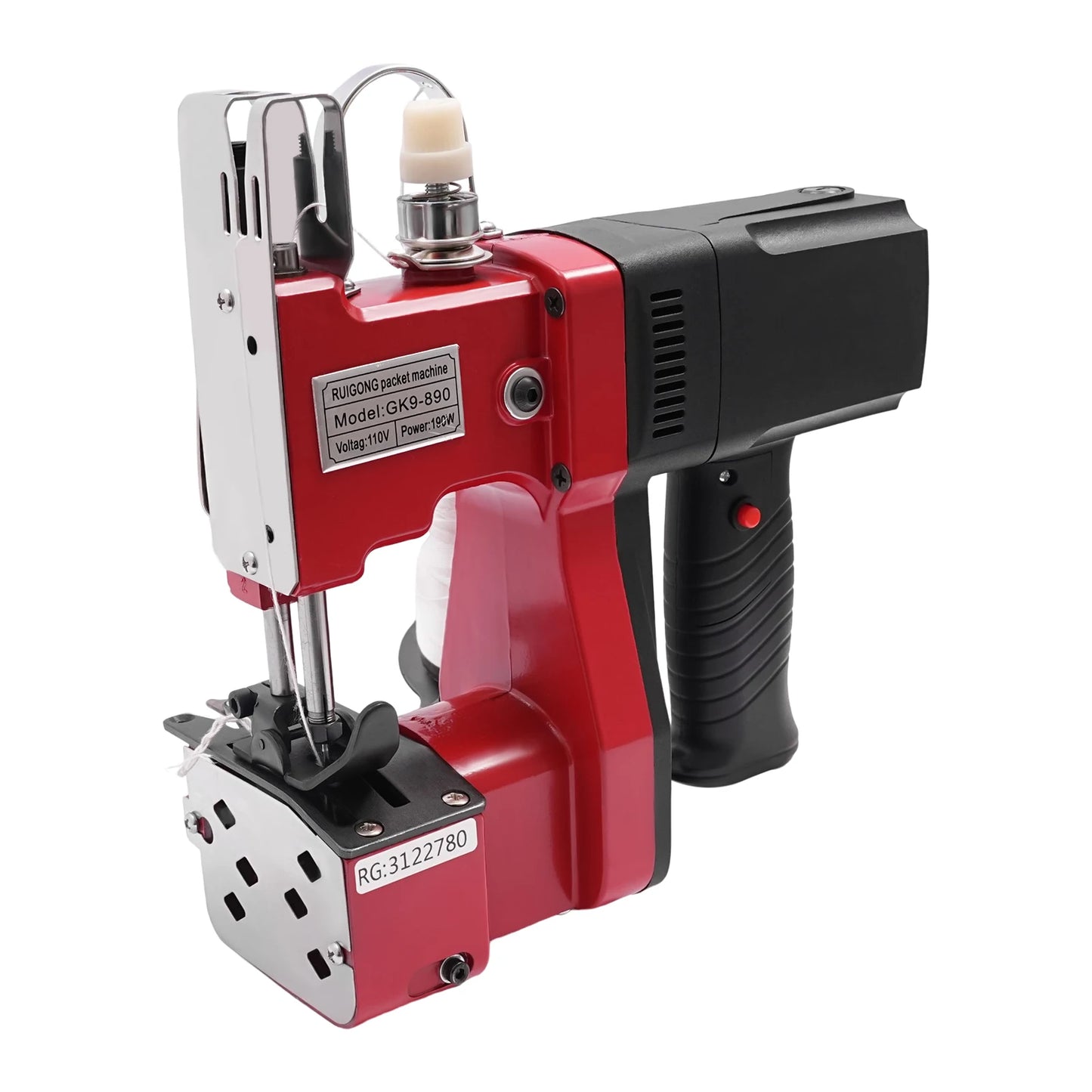 190W Portable Electric Sewing Machine GK9-890 Bag Sewing Machine 1800 rpm Speed Aluminum Alloy Material 110V