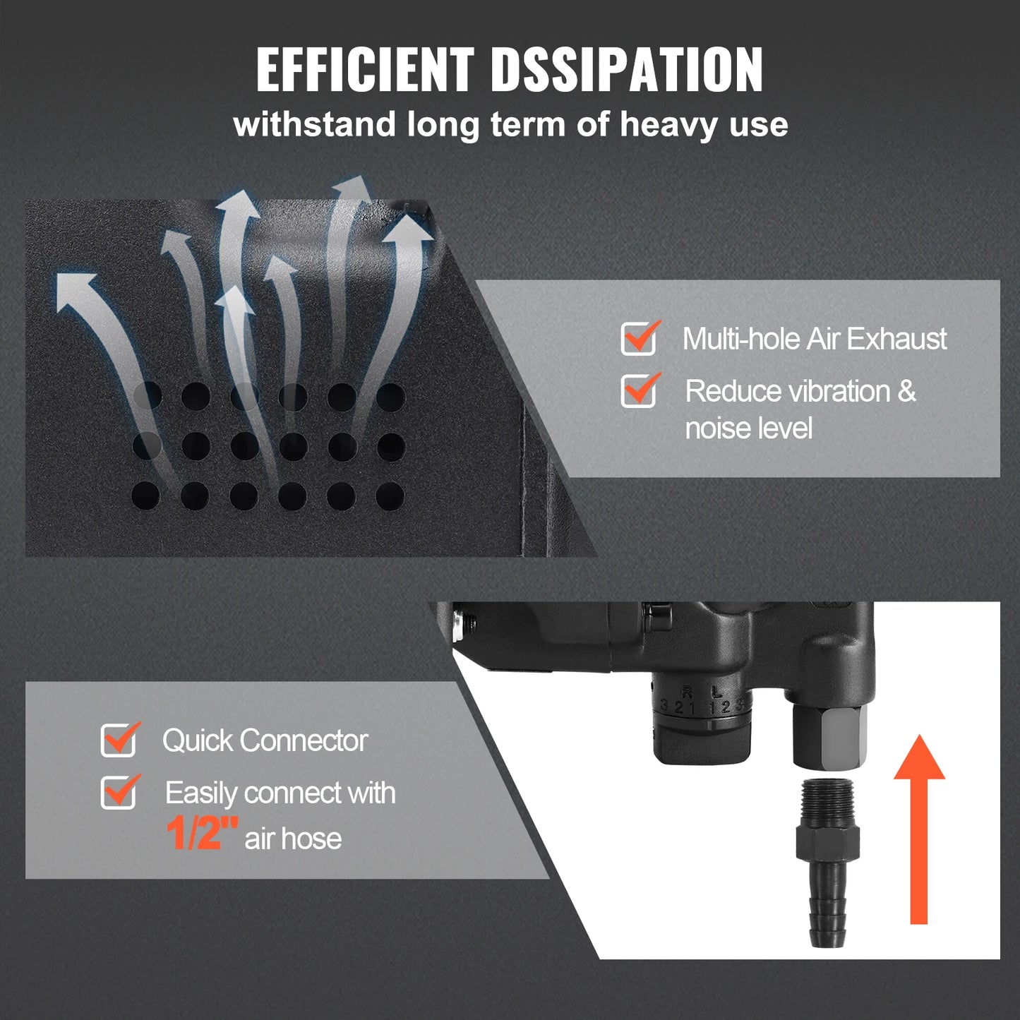 SucceBuy  Air Impact Wrench Up to 2730ft-lbs Reverse Torque Output 1"Pneumatic Impact Gun for Heavy Duty Repairs and Maintenance