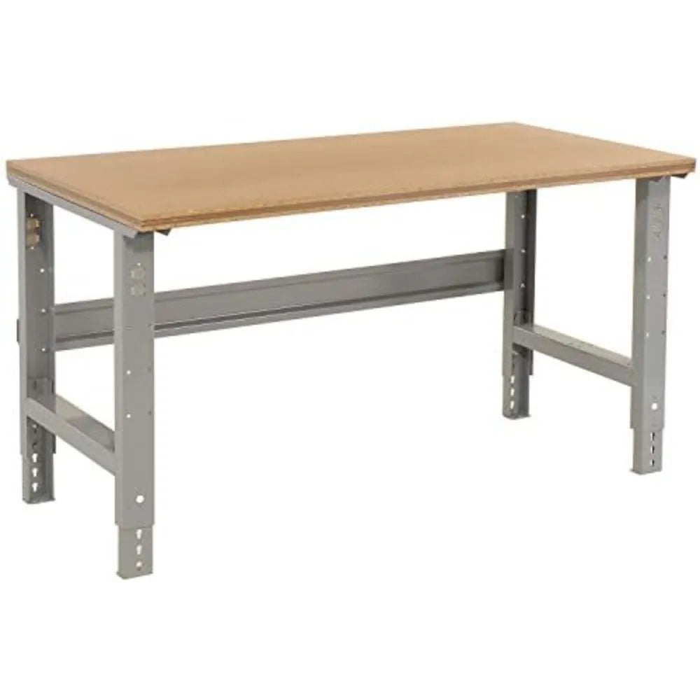 Adjustable Height Workbench C-Channel Leg, 72" W x 30" D, 1-1/2" Shop Top Square Edge, Gray