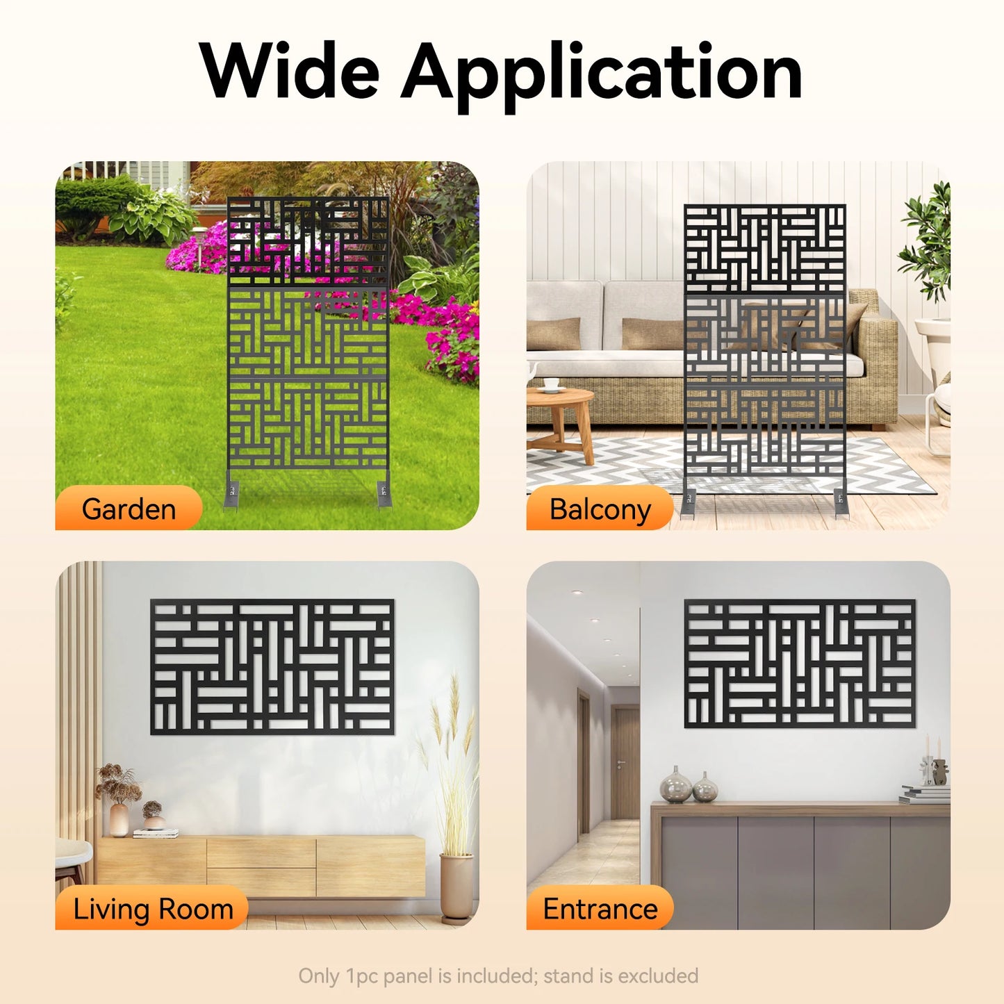 Black Decorative Outdoor Privacy Screen Panels For Patio