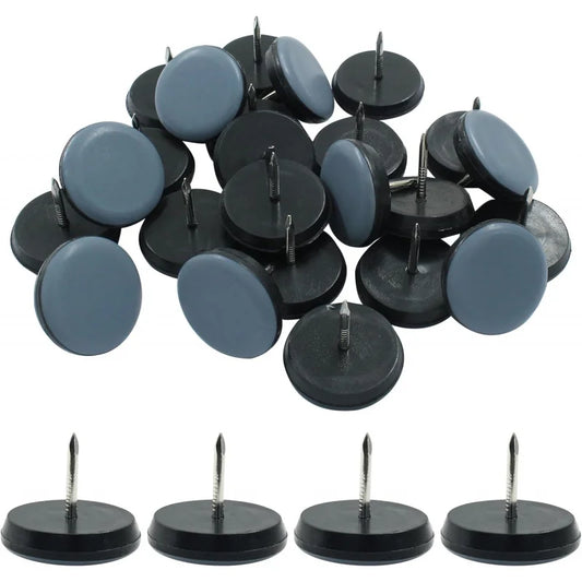 1 Nail on Furniture Sliders (24) - Heavy Duty PTFE Chair Leg Slider Glide Wooden Furniture Movers - Easy & Safe Floor Prot
