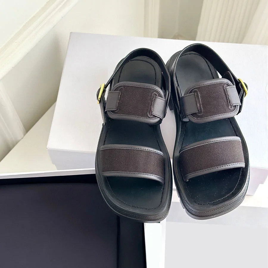 Brown Gladiator Platform Sandals Leather Ankle Strap