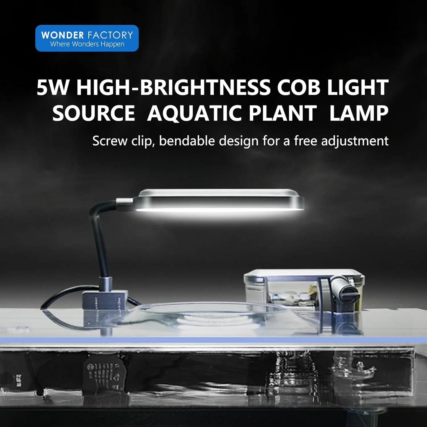 2.6 Gallon Glass Betta Fish Tank with Heater Self Cleaning System Efficient Filter Bright Light