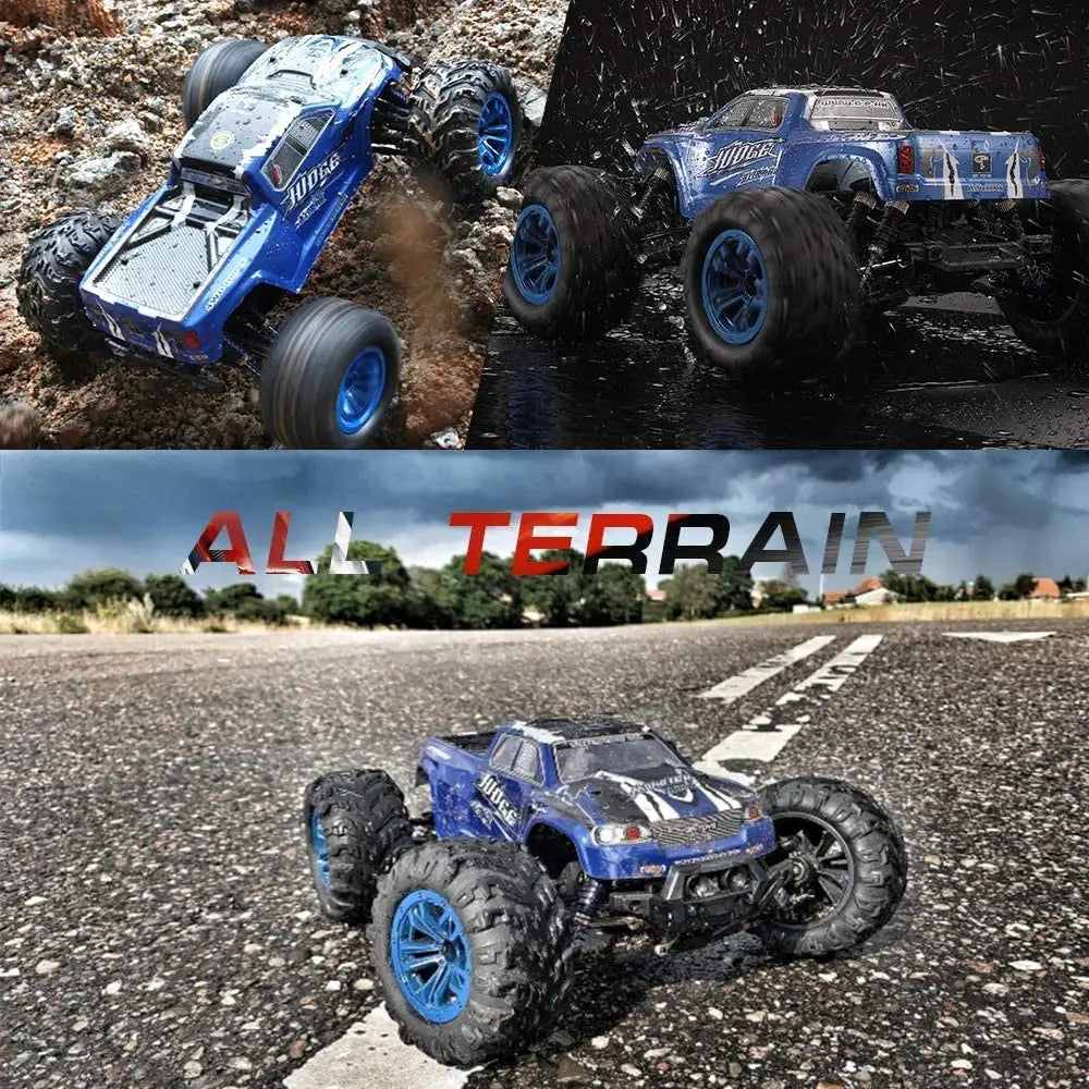 1:10 Off-Road All Terrain Remote Control Car, RC Monster Truck, Max 43 Km/H High Speed 4WD Electric RC Cars with 2.4 GHz Remote
