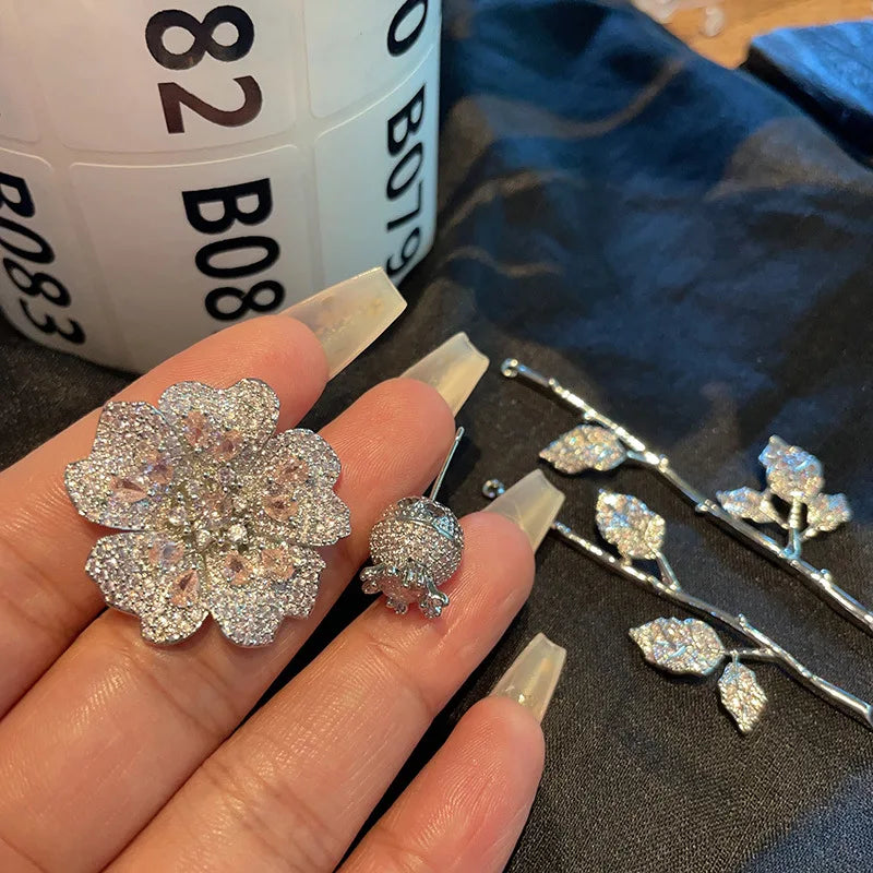 Suyu Summer New Womens Asymmetric 3D Flower Rose Earrings