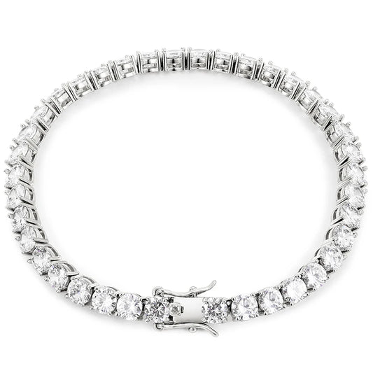Iceoutbox D VVS1 Moissanite Tennis Bracelet Sterling Plated