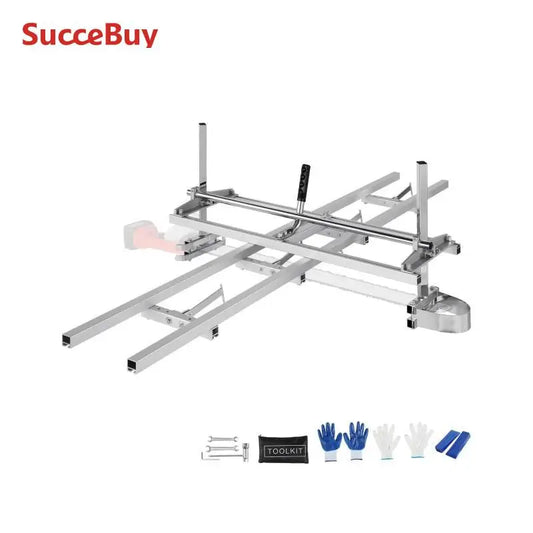 SucceBuy Chainsaw Mill Planking Milling 14-36 Inch Guide Bar Wood Lumber Cutting Portable Sawmill Aluminum Steel Chain Saw Mill