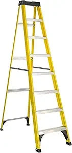 8' Fiberglass Step Ladder, 12' Reach, 250 lbs Load Capacity
