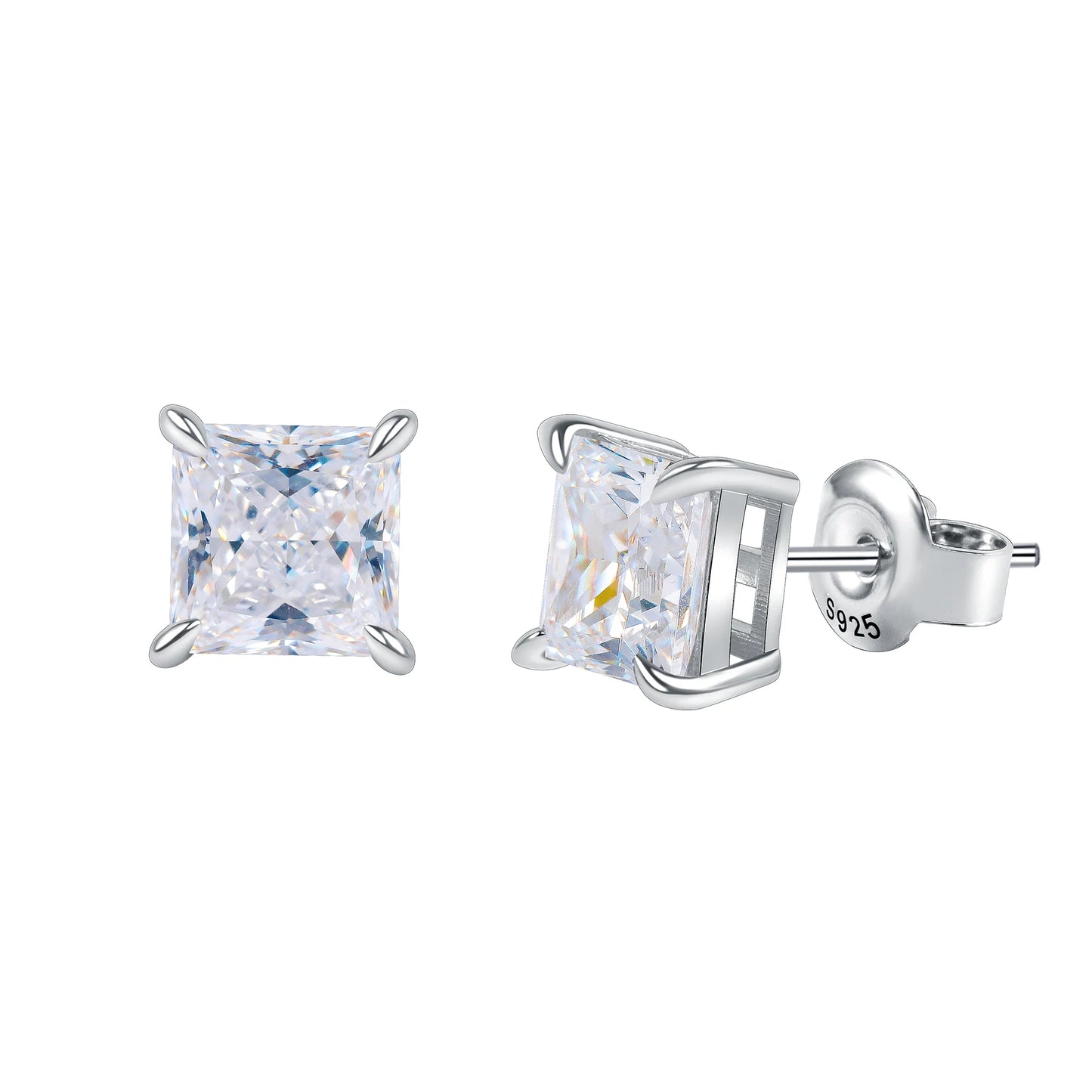 Gems Ballet Moissanite Studs 0.4to3ct D Color 925 Silver