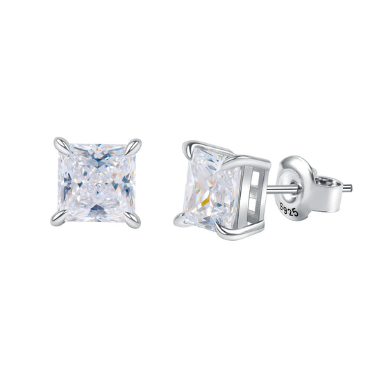 Gems Ballet Moissanite Studs 0.4to3ct D Color 925 Silver